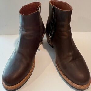 Size 7 brown leather booties. Canyon style by Portland Leather Goods.